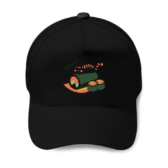 Sushi Cat Adorable Japanese Food Illustration Baseball Caps