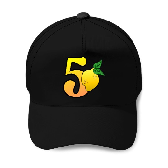 Number 50th Birthday Lemon Baseball Caps