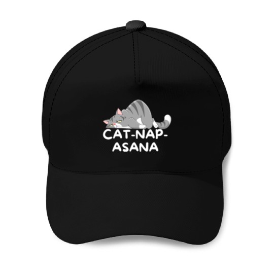Funny Cat-Nap-Asana sleeping yoga Baseball Caps