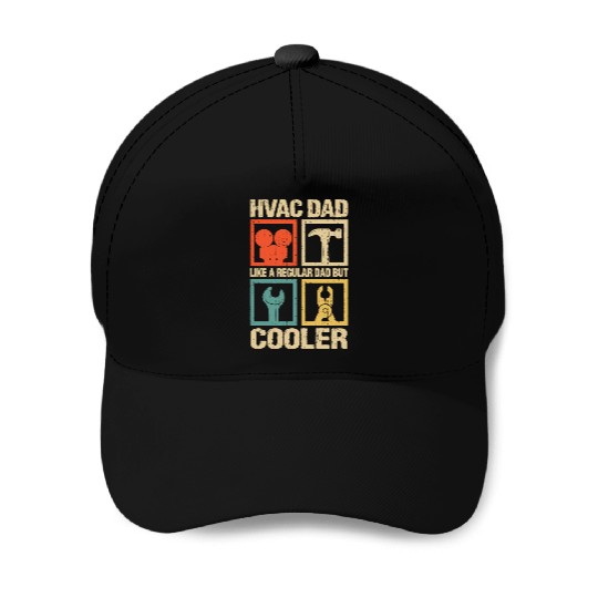 HVAC Dad But Cooler Funny HVAC Technician Father Baseball Caps