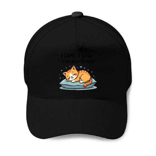 Cute Cat Nap Lover Funny Sleepy Naptime Humor Baseball Caps