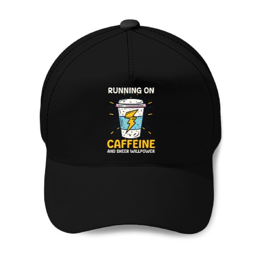 Depression Awareness Running On Caffeine Willpower Baseball Caps