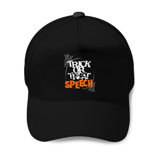 Trick Or Speech Halloween Speech Therapy SLP Baseball Caps