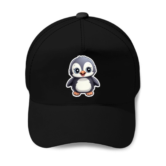 Penguin Famila, Cute Penguin, Penguin logo Baseball Caps