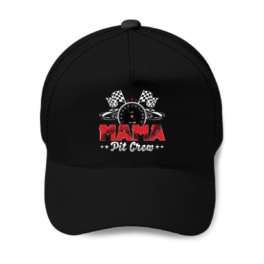 Mama Pit Crew RaceCar Birthday Party Racing Family Baseball Caps