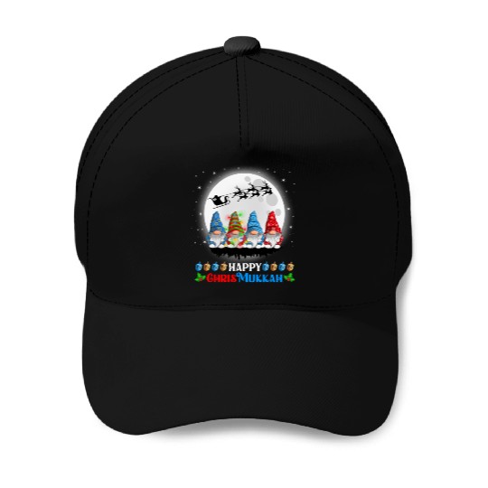 Happy Chrismukkah Gnomes Christmas Hanukkah Baseball Caps