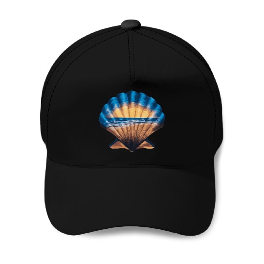 Seashell Beach Scene Serene Ocean Landscape Baseball Caps