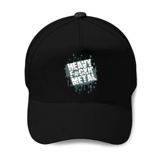 Heavy F#ckin' Metal Hard Rock Music Graffiti Spray Baseball Caps