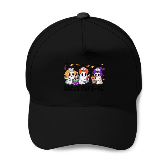 Hocus Poke us Witch Nurse Halloween Baseball Caps
