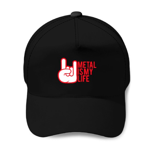 Heavy Metal Is My Life Hard Rock Music Text Quote Baseball Caps