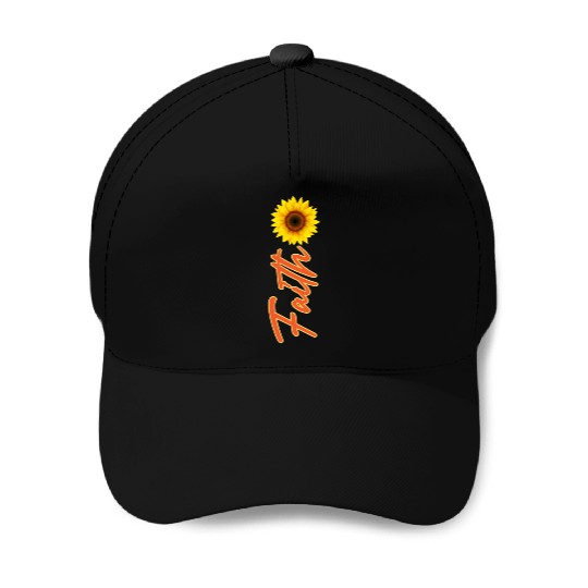 Sunflower Faith Baseball Caps