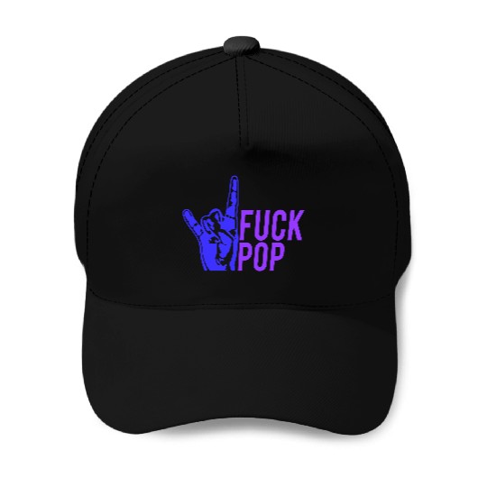 Fuck pop charts music heavy metal fun hand gesture Baseball Caps