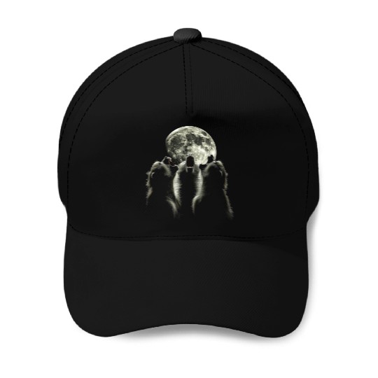 Baboon Monkey Howling Moon Baseball Caps