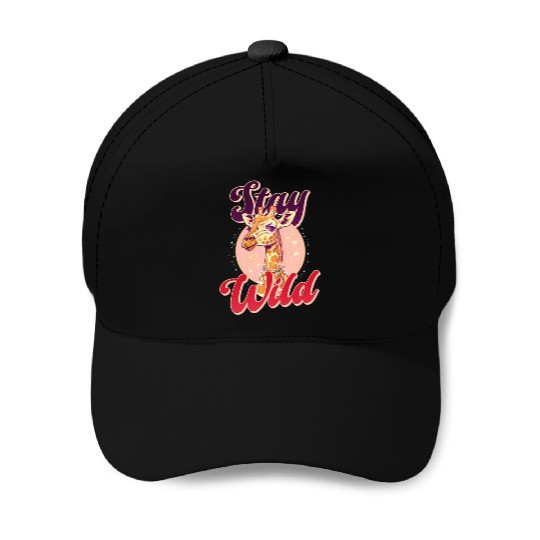 Giraffe Stay Wild Baseball Caps