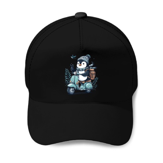 funny penguin , Penguin on a degr , Penguin Lovers Baseball Caps