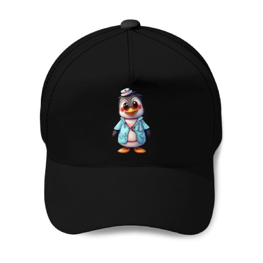 Penguin Doctor, Penguin Famila, Funny Penguin Baseball Caps