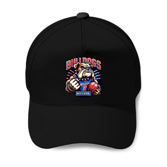 Bulldogs Mascot Back To School Team Spirit Baseball Caps