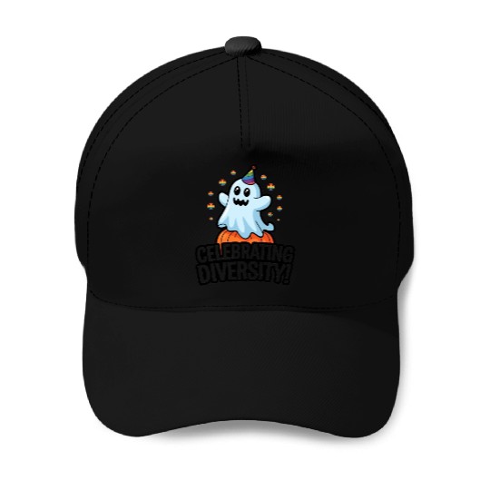 Whimsical Ghost Halloween Celebration Baseball Caps