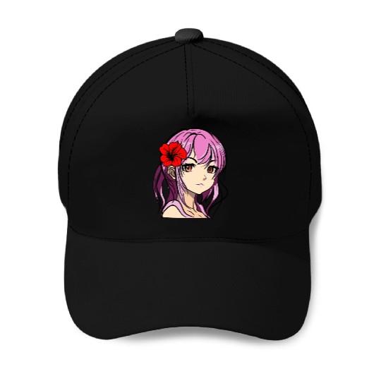 Anime girl Baseball Caps