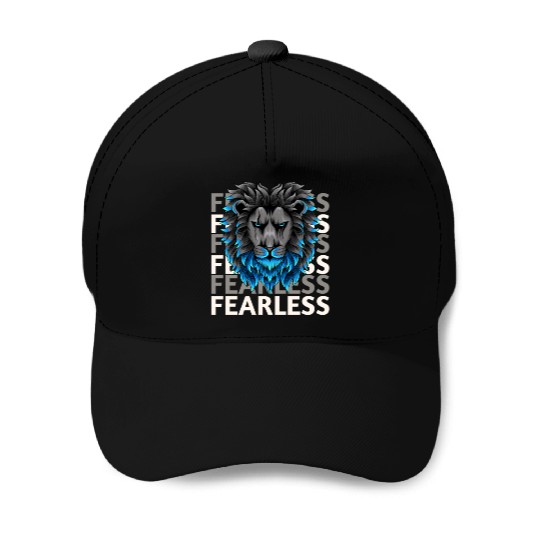 fearless lion design Baseball Caps