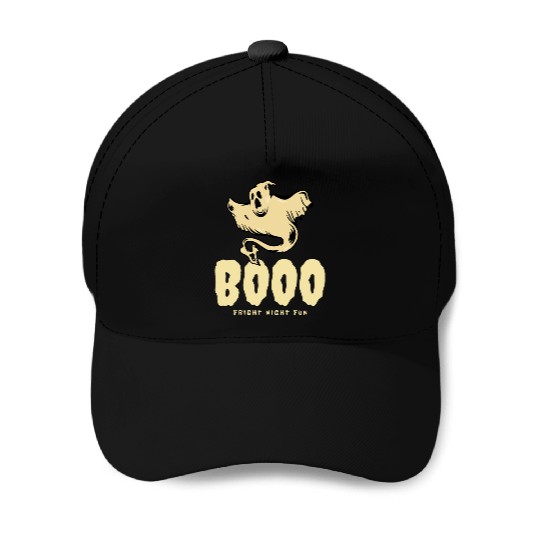 BOOO Fright Night Fun Ghost Halloween Baseball Caps