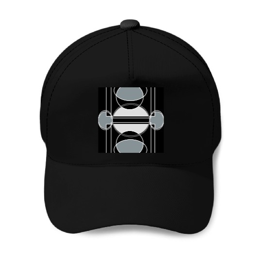Black and grey geometric design Baseball Caps