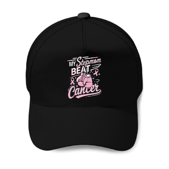My Stepmom Beat Cancer Breast Cancer Awareness Baseball Caps