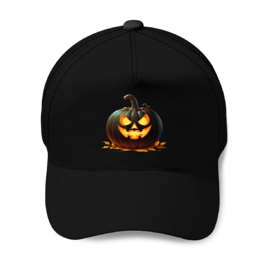 Midnight Glow: Enchanted Halloween Pumpkin Baseball Caps