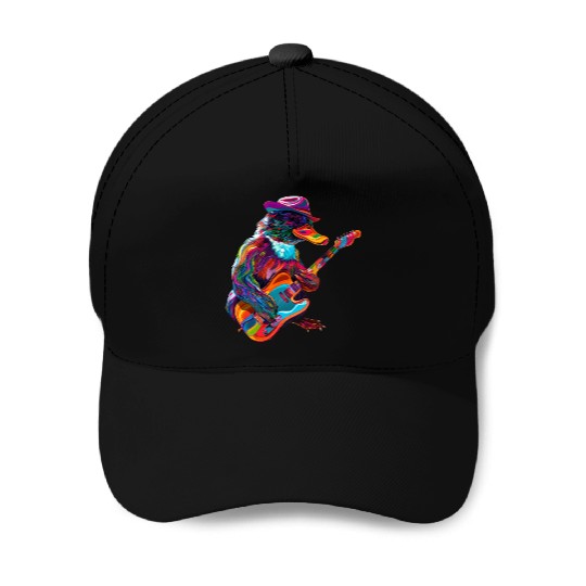 Platypus Mammal Guitar Cowboy Hat Popart Baseball Caps