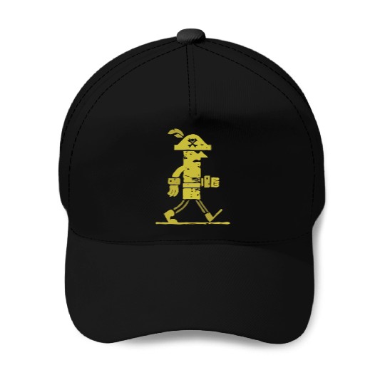 Playful Minimalist Pirate Baseball Caps in Bright Yellow
