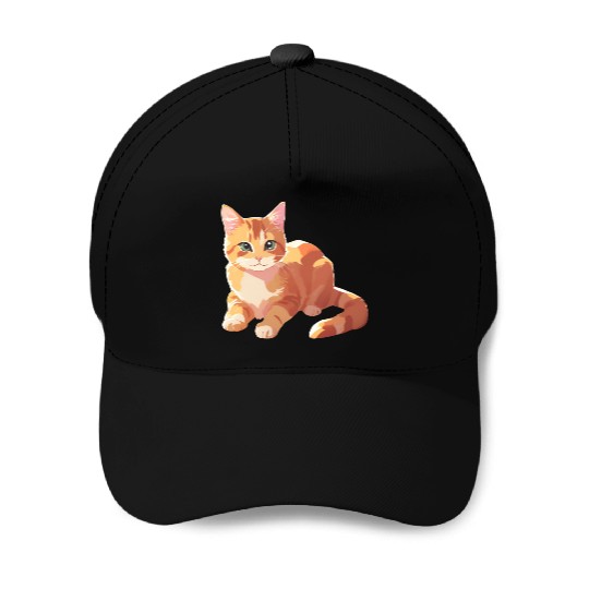 A Cute Orange Cat Baseball Caps