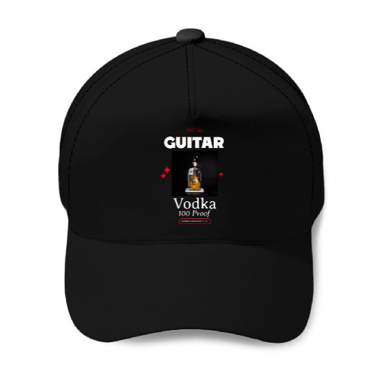 Guitar Vodka Baseball Caps