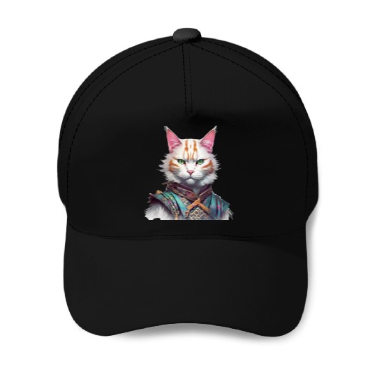 Samurai Cat Guardian Baseball Caps
