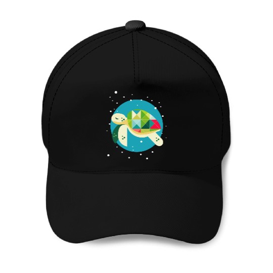 cute turtle - creative underwater world Baseball Caps
