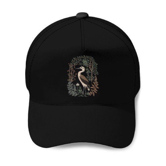 Heron in Forest Foliage Nature Scene Baseball Caps