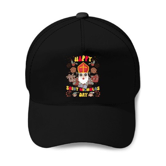 Groovy Saint Nicholas Day logo Baseball Caps