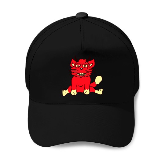 Demon Monster Cat Halloween Fun Horror Devil Horns Baseball Caps