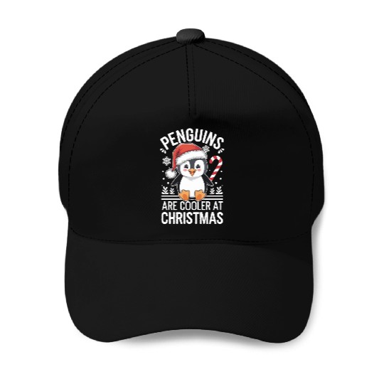 Penguins Are Cooler At Christmas Baseball Caps