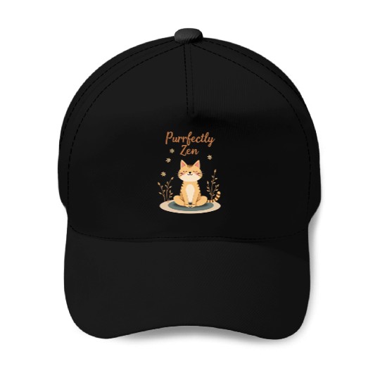 Purrfectly Zen Cat Yoga Baseball Caps
