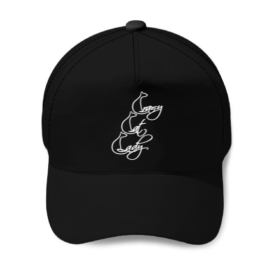 Crazy Cat Lady Text Love Saying Quote Weird Woman Baseball Caps