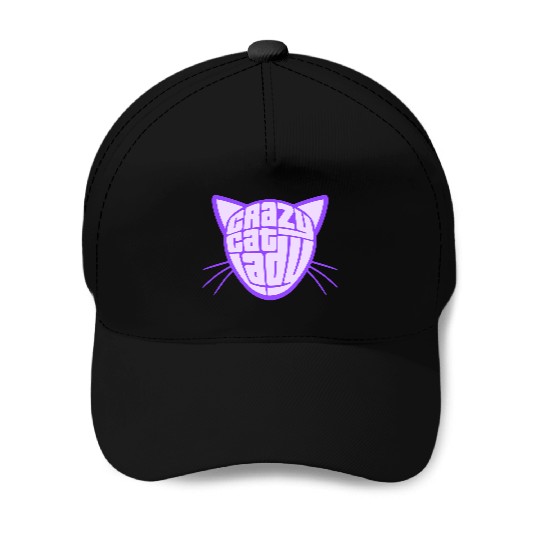 Crazy Cat Lady Text Love Saying Quote Weird Woman Baseball Caps