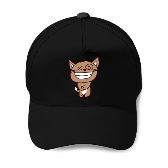Crazy Cat Weird Funny Eyes Cool Grimace Cartoon Baseball Caps