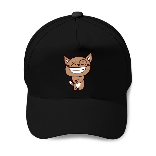 Crazy Cat Weird Funny Eyes Cool Grimace Cartoon Baseball Caps