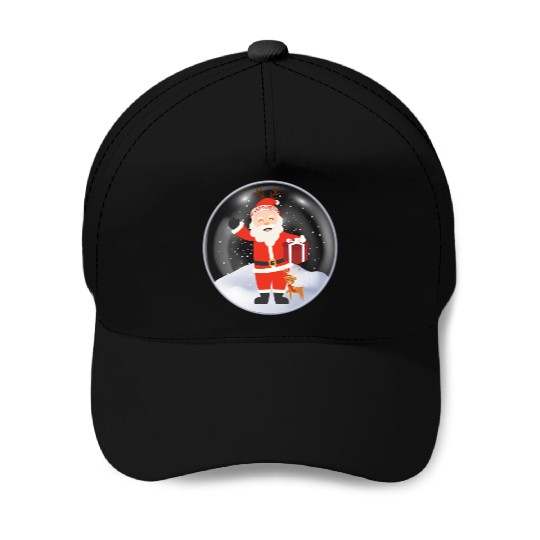 Santa’s Joy: Christmas Snow Globe Baseball Caps