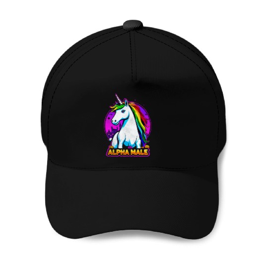Alpha male LGBT unicorn Halloween Neon Colors Baseball Caps