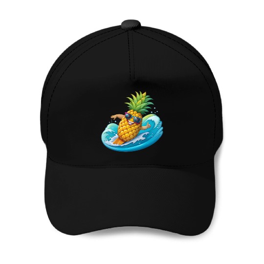 Pineapple Surfer Baseball Caps