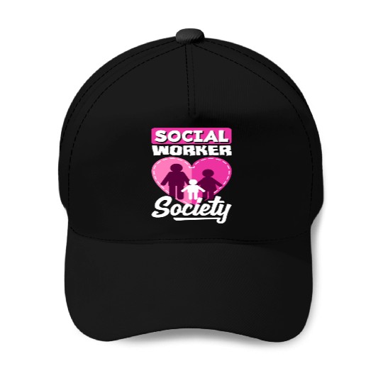 Social Worker Society Heart Family Baseball Caps