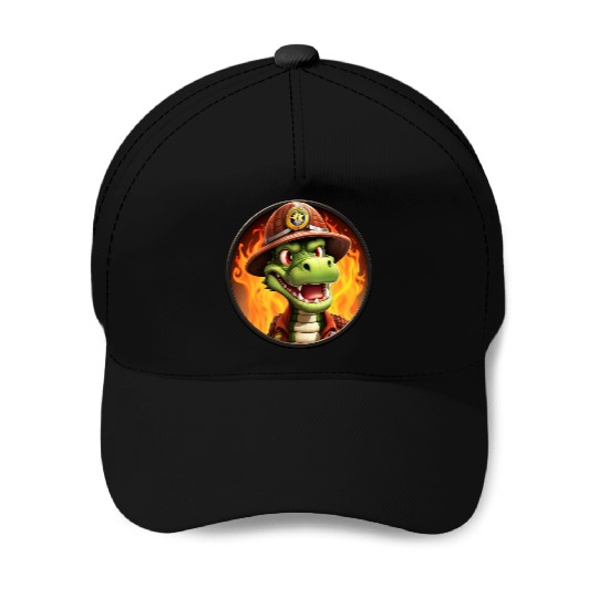 Crocodile Firefighter Baseball Caps
