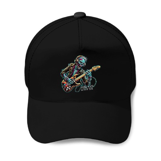 Zombie Rock Star Music Lover Undead Guitarist Baseball Caps