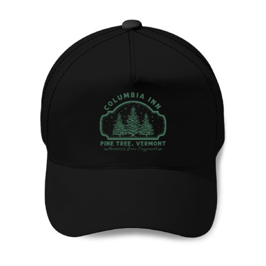 Columbia Inn Pine Tree Vermont White Christmas Baseball Caps